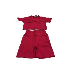 Bo + Tee Shorts and T Shirt Tank Matching Set Size XS Red